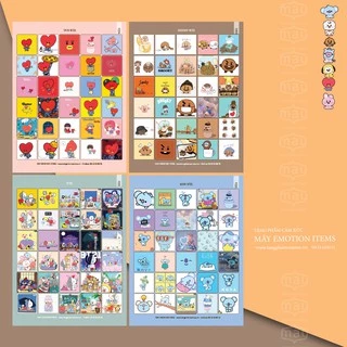 Sticker Kpop - Blackpink,  BT21 tấm A5 có 30 Hình đã Cắt Sẵn - Hình in sắc nét - Bền màu - Keo dính tốt