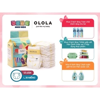 [KÈM QUÀ TẶNG] Tã/Bỉm Dán OLOLA Skin Fit Size L20 Hàn Quốc Cho Bé Từ 9-12kg, Mỏng Nhẹ, Mềm Thoáng, Thấm Hút Nhan