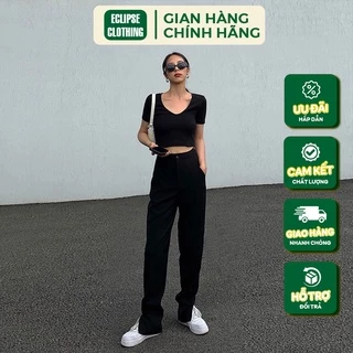 Quần Âu Nữ Eclipse Clothing Dáng Suông Ống Đứng Chất Vải Công Sở Xẻ Tà Cá Tính Thời Thượng