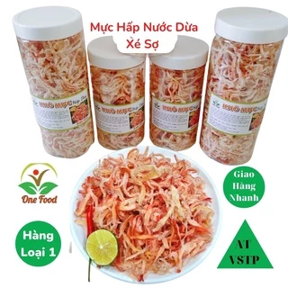 Khô Mực Hấp Nước Dừa Xé Sợi Loại 1, Mực Khô xé cay, Đồ Ăn Vặt Hà Nội Siêu Ngon, OneFood68