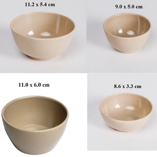 Chén(bát) đựng cơm,chè,nước chấm gia vị nhựa Melamine màu Nâu nhiều Size