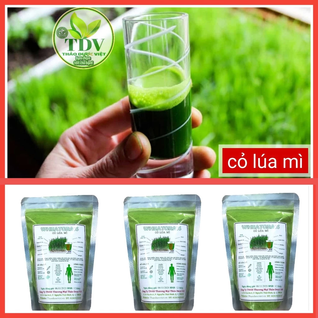 250g Bột cỏ lúa mỳ sấy lạnh xanh đẹp Hàng công ty Thảo Dược Việt