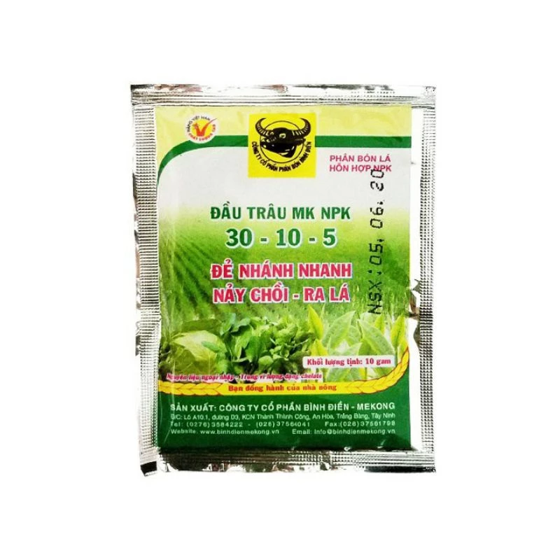 bán sỉ - hộp 50 gói phân bón nảy chồi, ra lá, đẻ nhánh Đầu Trâu 30-10-5