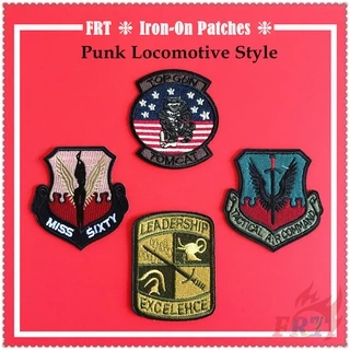 ✿ PUNK Locomotive Style Iron-on Patch ✿ 1Pc Miss Sixty / Top Gun / Tactical Air Command / Leadership Diy Embroidery Patch Iron on Sew on Badges Patches