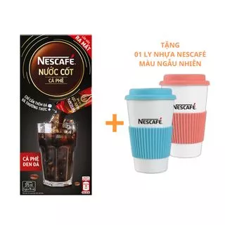 [TẶNG LY NHỰA NESCAFÉ MÀU NGẪU NHIÊN] Nước cốt cà phê NESCAFÉ - CÀ PHÊ ĐEN ĐÁ (hộp 5 gói)