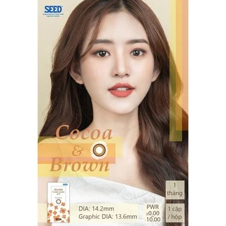 Kính áp tròng SEED Monthly Color Lens UV nhật bản 1 tháng có màu độ từ 0,00 đến -10,00