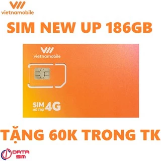 Sim 4G vietnamobile 180GB Siêu New Up có sẵn 60k trong tài khoản