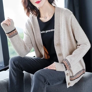 áo khoác len cardigan nữ họa tiết thổ cẩm