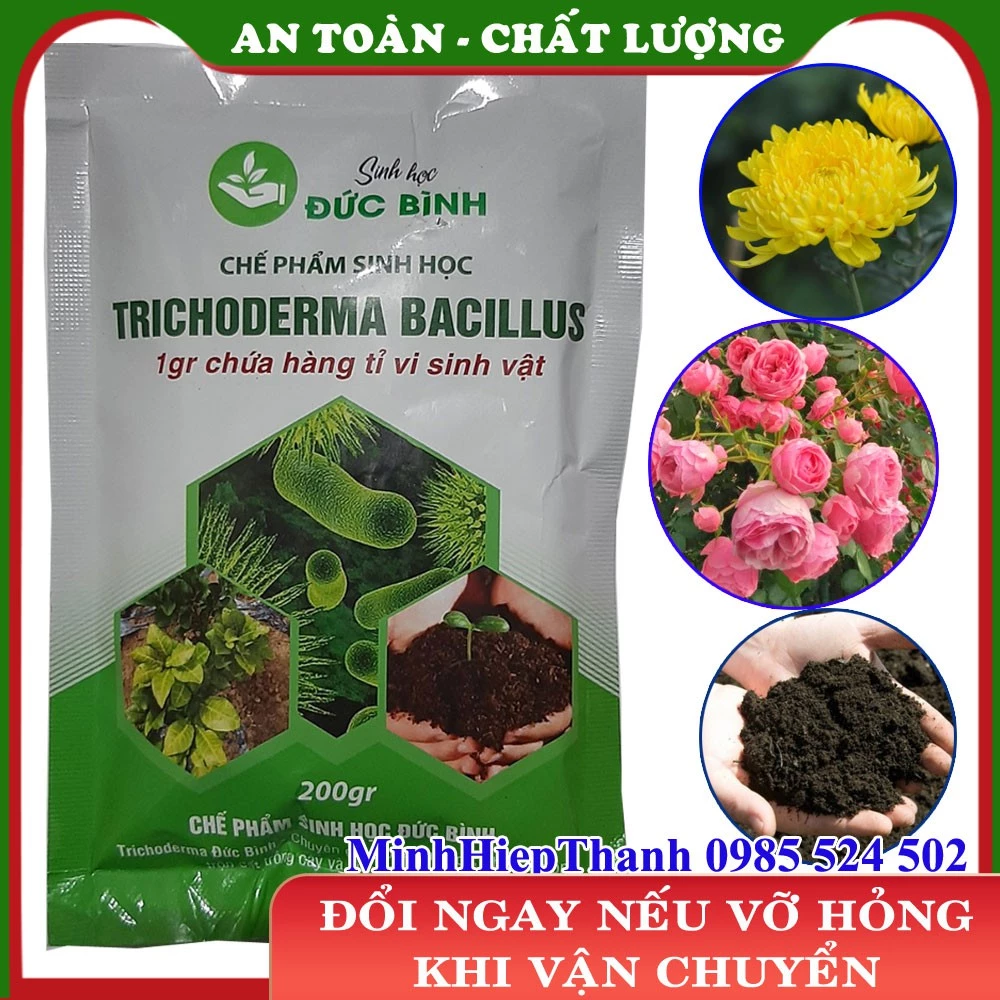 Chế phẩm men vi sinh nấm đối kháng trichoderma bacillus Đức Bình 200gr