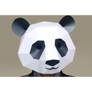 Mặt nạ gấu trúc panda thân thiện loại giấy thường/ Mặt nạ chơi trung thu halloween