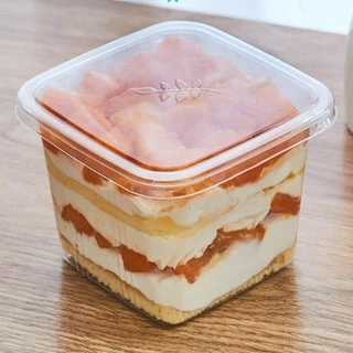 10 Hộp Nhựa bánh mousse, tiramisu vuông