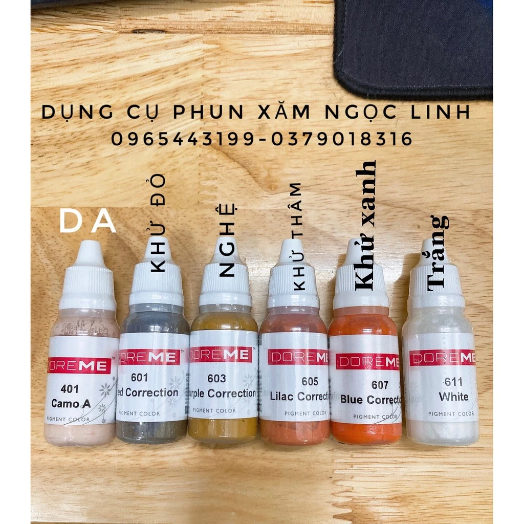 Mực Doreme Xử Lý Mày Xanh, Mày Đỏ, Môi Thâm Trong Phun Xăm