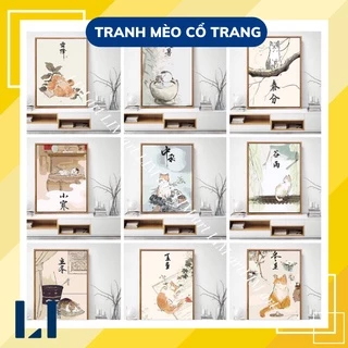 Tranh sơn dầu số hoá có khung LIM Art - Tranh tô màu theo số mèo cổ trang