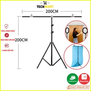 Khung chữ T treo phông nền chụp ảnh, khung livestream kích thước 1m5*2m - 2m*2m  [Tặng kẹp]