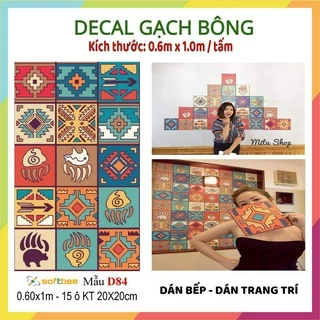 Decal gạch bông trang trí. Kích thước: 60x100cm/tấm