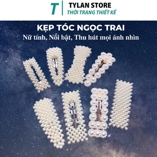 Kẹp Tóc Nữ Đính Ngọc Trai Phong cách Bánh Bèo, Kẹp Tóc Siêu Xinh