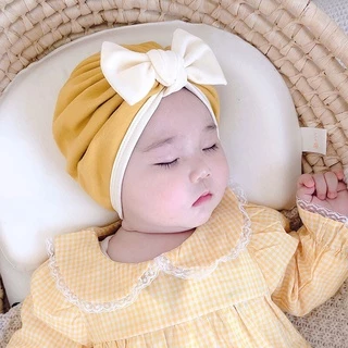 Mũ turban kèm nơ xinh cho bé chất cotton cực mềm đẹp