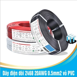 1 Mét Dây điện đôi 2468 20AWG 2 màu đỏ - đen lõi 0.5mm2 vỏ PVC