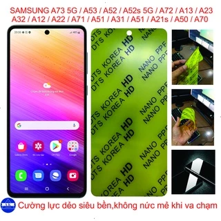 Cường lực dẻo dán full màng hình SAMSUNG A73 / A53 / A53 5G / A72 / A52 / A52s 5G / A32 /A23 bảo vệ màng hình toàn diện