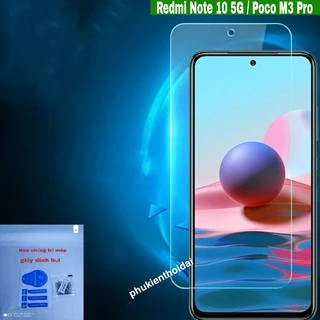 Kính cường lực Redmi Note 10 5G / Poco M3 Pro trong suốt loại tốt 9H / 2.5D tặng keo mép