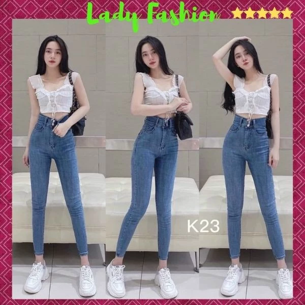 Quần Jean Nữ Lưng Cao 💖FREESHIP💖 Quần Bò Nữ Mẫu Mới Cá Tính Sang Chảnh Thời trang Chuẩn Hàng Shop Lady Fashion - QJN19
