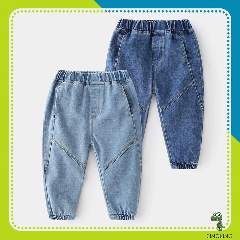 Quần jean bé trai DINOKING Quần bò cho bé bo gấu phong cách Hàn Quốc Jogger cho trẻ em 2 - 8 tuổi QD11