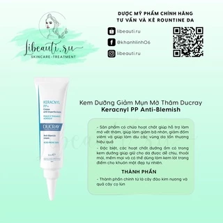 Ducray Keracnyl PP +Anti-Blemish Soothing Cream -Kem Dưỡng Làm Dịu Cho Da Mụn 30ml