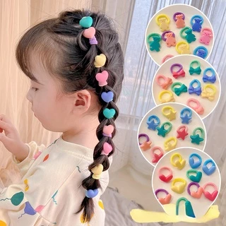 10 Chiếc Trẻ Em Kẹo Trái Cây Barrette Cầu Vồng Kem Dây Tóc Phụ Kiện Tóc Dây Cao Su