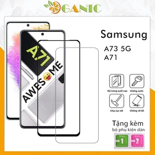 Kính Cường Lực SamSung A73 5G A71 trong suốt và full màn chống trầy xước rơi vỡ màn hình tặng kèm khăn lau