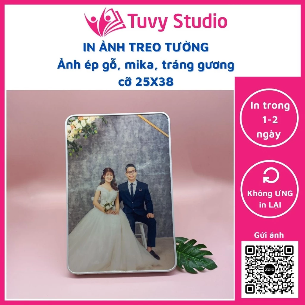 Khung ảnh ép gỗ treo tường cỡ 25x38 cm - In ảnh theo yêu cầu tại Tú Vy Studio