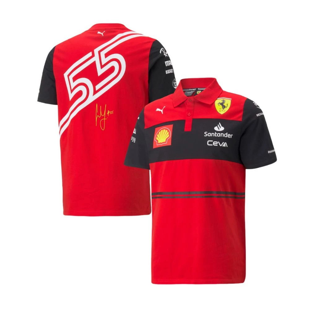 FERRARI Bộ Đồ Đua Xe f1 + Áo polo Tay Ngắn f1 Thời Trang Mùa Hè 2024 Cho Nam Và Nữ