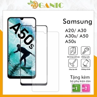 Kính Cường Lực SamSung  A20 A30 A30s A50 A50S  Kính Trong Suốt  Full Màn Hình Tặng Kèm Khăn Lau