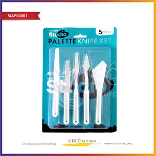 Bộ 5 Bay nhựa pha màu, lấy màu ,vẽ sơn dầu, acrylic _plastic_Palatte knife Mont Marte