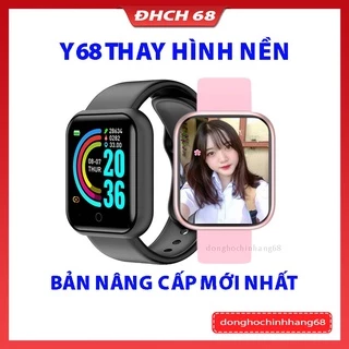 Đồng hồ thông minh Y68/ D20 Chống nước kết nối Bluetooth, đo nhịp tim đếm bước chân, theo dõi sức khỏe.