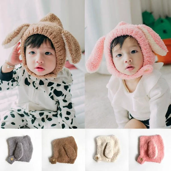 Mũ Lông Cừu Cho Bé, Mũ Len Tai Cừu Dễ Thương Trẻ Em Ấm Áp Cho Bé Trai Gái 6 - 24 Tháng Tuổi