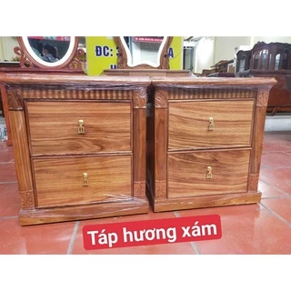 tủ đầu giường, tab đầu giường 2 ngăn kéo kiểu hiện đại gỗ hương xám