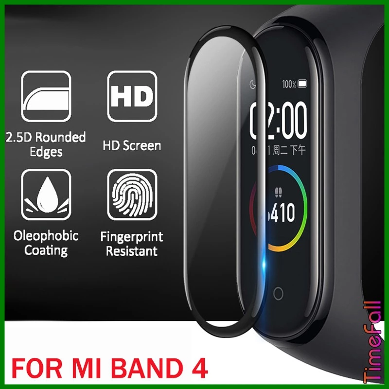 [Mã ELFLASH3 hoàn 10K xu đơn 20K] Dán màn miband 4 3D full màn, dán dẻo mi band 4 3D full màn viền đen