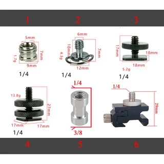 Ốc vít 1/4 và ốc chuyển 3/8 - 1/4 các loại phụ kiện nhiếp ảnh