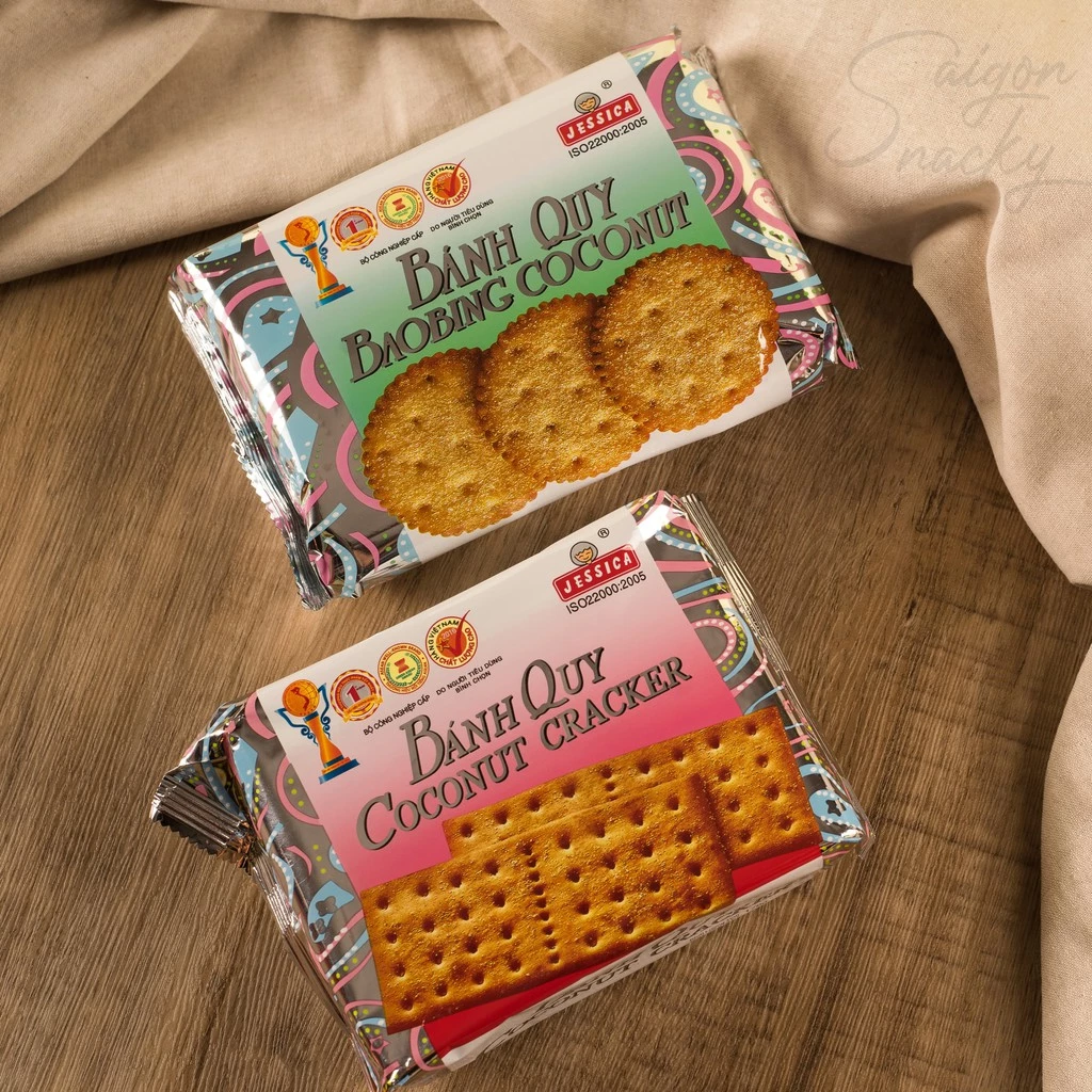 Bánh quy COCONUT CRACKER JESSICA 2 loại Tròn và Vuông