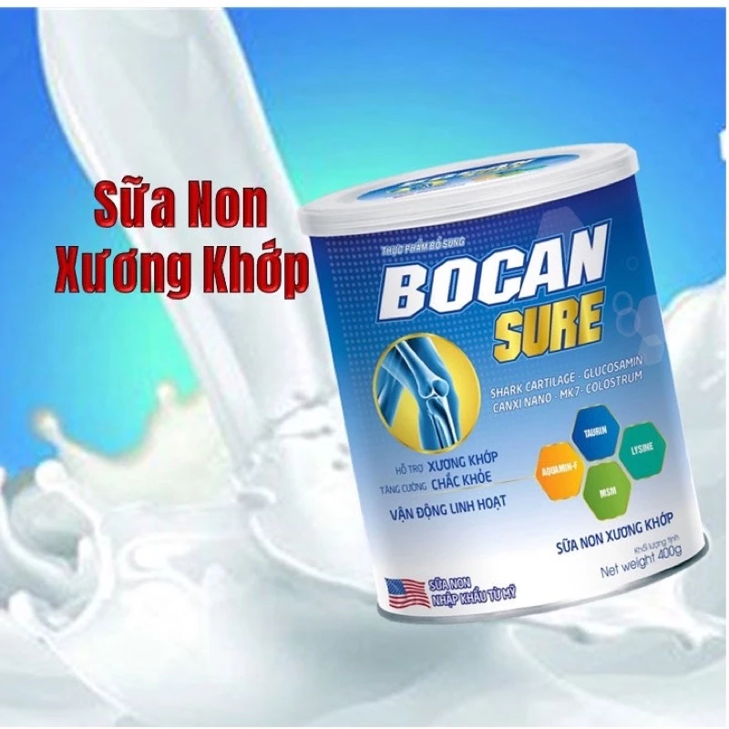 Sữa non xương khớp BOCAN SURE - 400gr , hỗ trợ xương khớp chắc khỏe Boca sure bổ sung canxi cho cơ thể