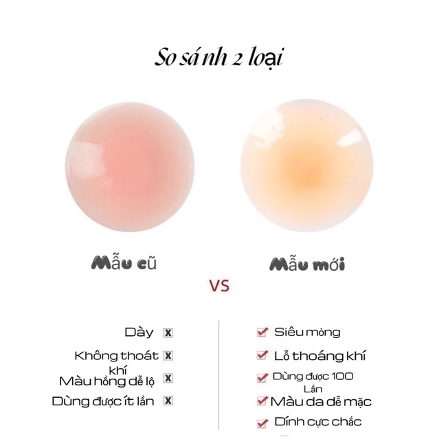 Miếng dán ngực màu da có lỗ thoáng khí cực chắc