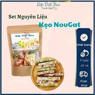 [ BÁN RẺ LẤY TƯƠNG TÁC ] 60_70 Kẹo Nougat 850gr set nguyên liệu làm kẹo nougat, kẹo hạnh phúc đầy đủ nguyên liệu, có bơ