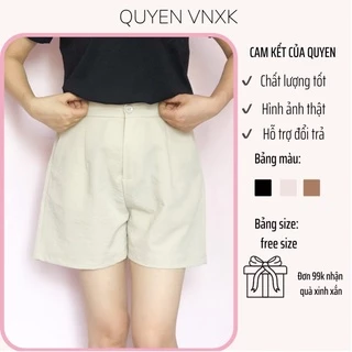 Quần Short đũi khoá trước lưng chun, quần sooc nữ phù hợp mặc nhà đi chơi