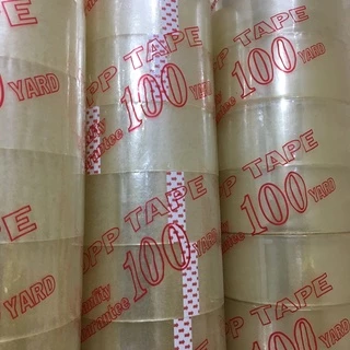 Lốc 6 cuộn băng keo trong 100 yard nặng 1400g