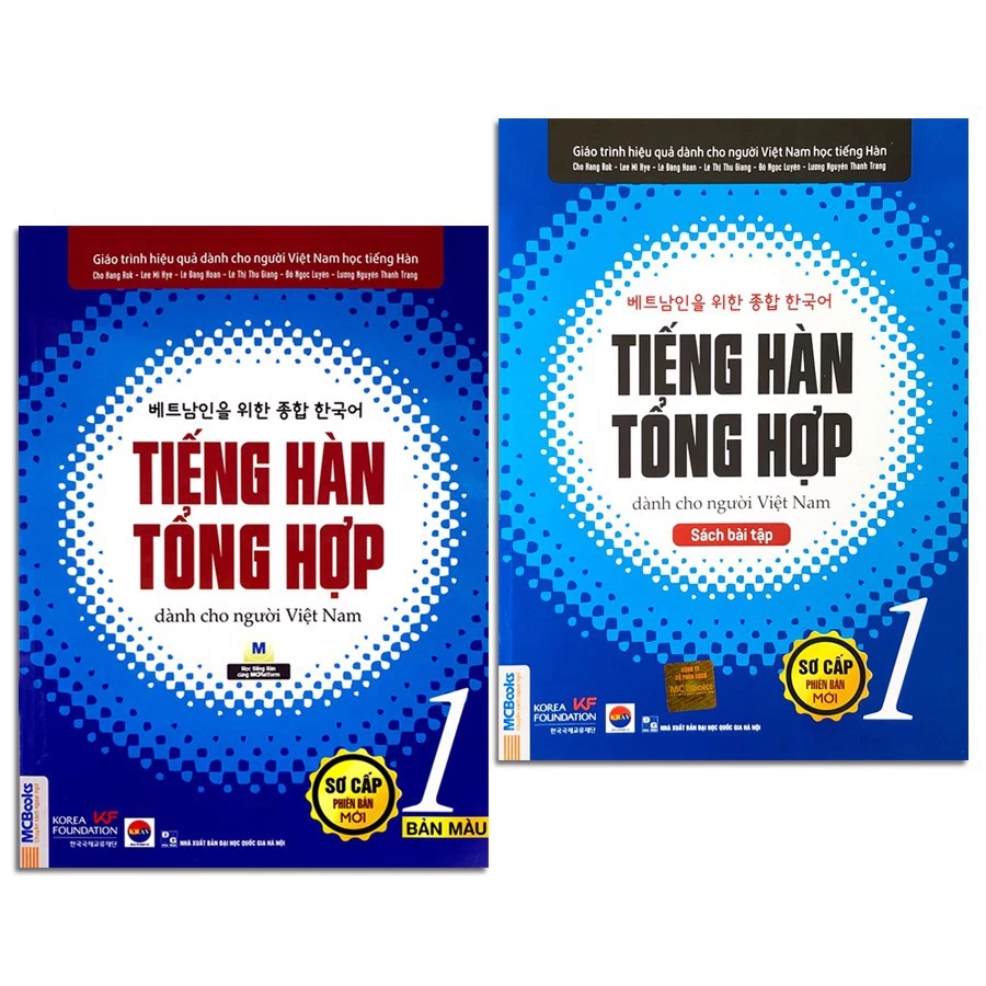 Sách - Combo Tiếng Hàn Tổng Hợp Sơ Cấp 1 bản màu (SGK + SBT)