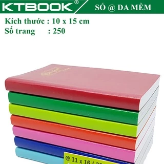 Gói 2 cuốn Sổ tay ghi chép Bìa Da Mềm KTBOOK Cao Cấp nhiều Màu kích thước A6 mã 320 giấy ruột caro - 250 trang