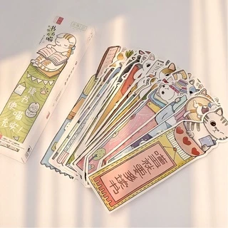 Hộp 30 Bookmark ( đánh dấu trang ) hình mèo siêu xinh