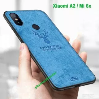 Ốp lưng Xiaomi Mi A2 / Mi 6x chống sốc vải in 3D HƯƠU cao cấp