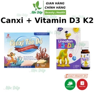 LineaBon vitamin D3 K2 ❤️CHÍNH HÃNG👍 Canxi tảo đỏ cho bé ❤️giúp bé chắc xương phát triển chiều cao cho bé