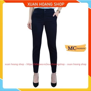 Quần Tây Nữ Công Sở Lưng Cao Kiểu Âu Đẹp Mc Fashion Đen, Ghi Xám Tàn, Xanh Tím Than, Vải Co Giãn, Ống Côn, Size Đủ Q0452